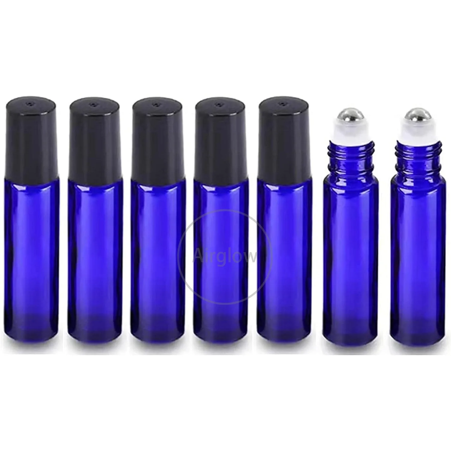 

10ml Portable Essential Oil Roller Bottles Glass Roll-on Bottles with Stainless Steel Roller Ball for Perfume Oil Fragrance Vial