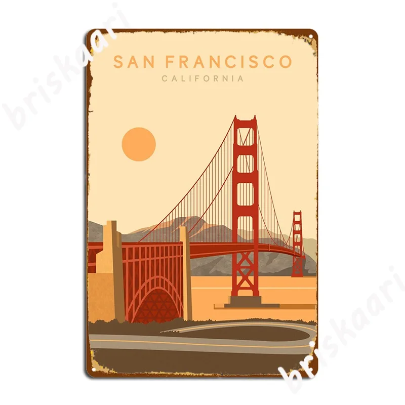 

San Francisco Metal Sign Vintage Mural Painting Bar Cave Club Home Tin Sign Poster