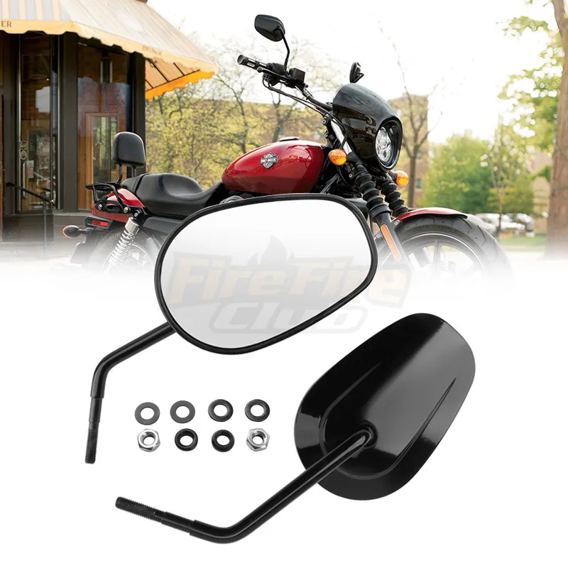 Мотоциклетное зеркало заднего вида 8 мм черные боковые зеркала для Harley Dyna Electra Glide