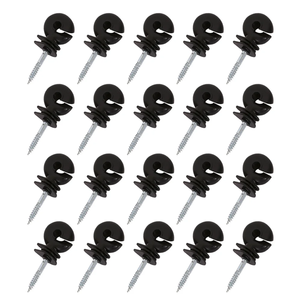 

20 pcs Electricans Insulated Household Multi-usages Durable Wood Post Screw-In Ring Insulators