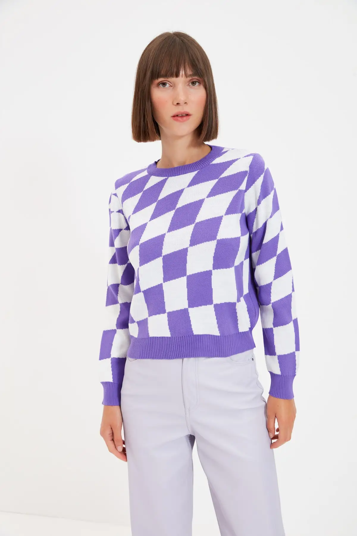 

Trendyol Jacquard Bike Collar Knitwear Sweater TWOAW22KZ0430