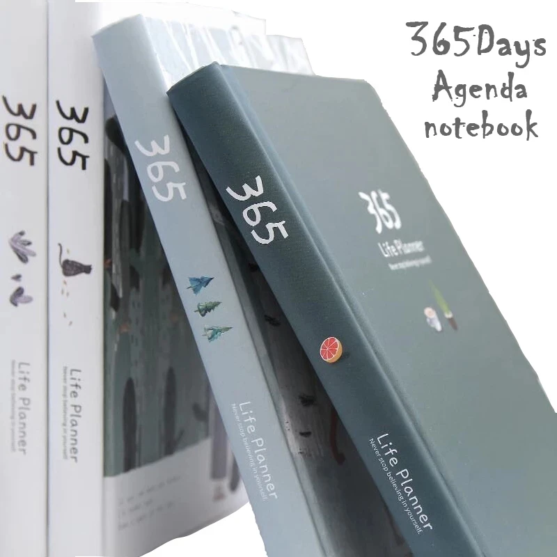 365 Days Lovely Fresh Diary, Project, Colorful Inside Notebook, Daily Weekly Project, Annual Agenda, School Office Stationery