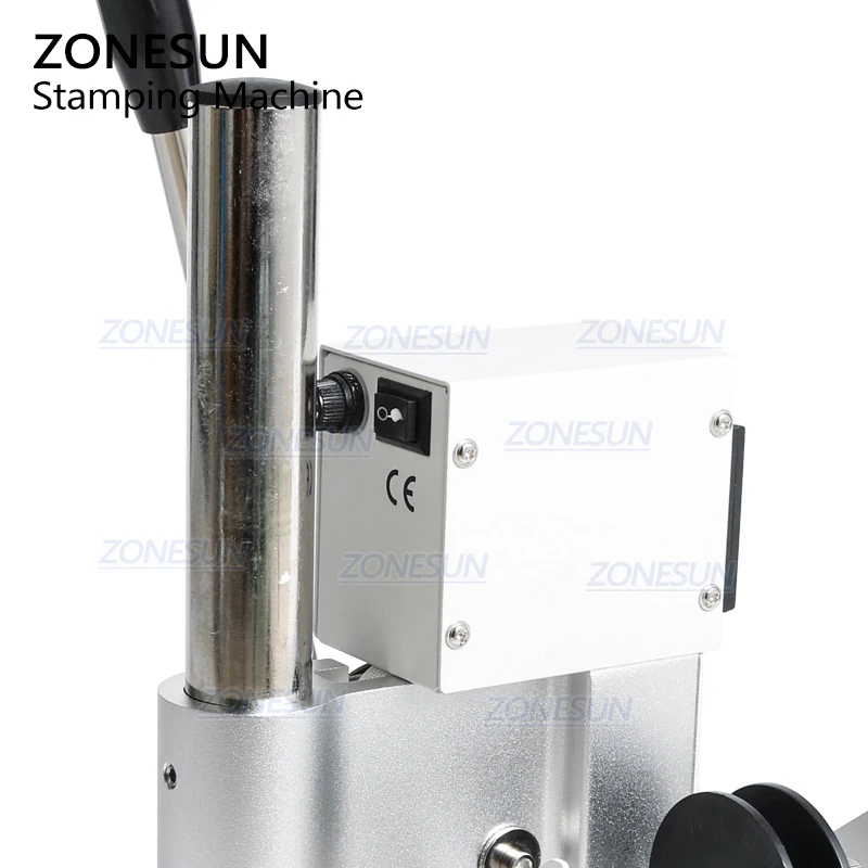 ZONESUN ZS90 Manual PVC Card Leather Paper Hot Foil Stamping Bronzing Embossing Branding Press Machine Burn Iron Logo Stamp Tool images - 6