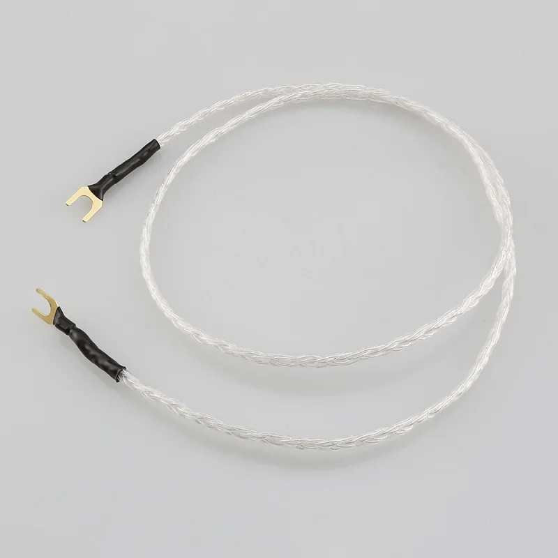 

HI-END 6 Core 5N чистый Стерлинговое Серебро LP виниловый аудиофил HI-Fi аудио кабель усилитель заземляющий провод позолоченный Y-образный разъем