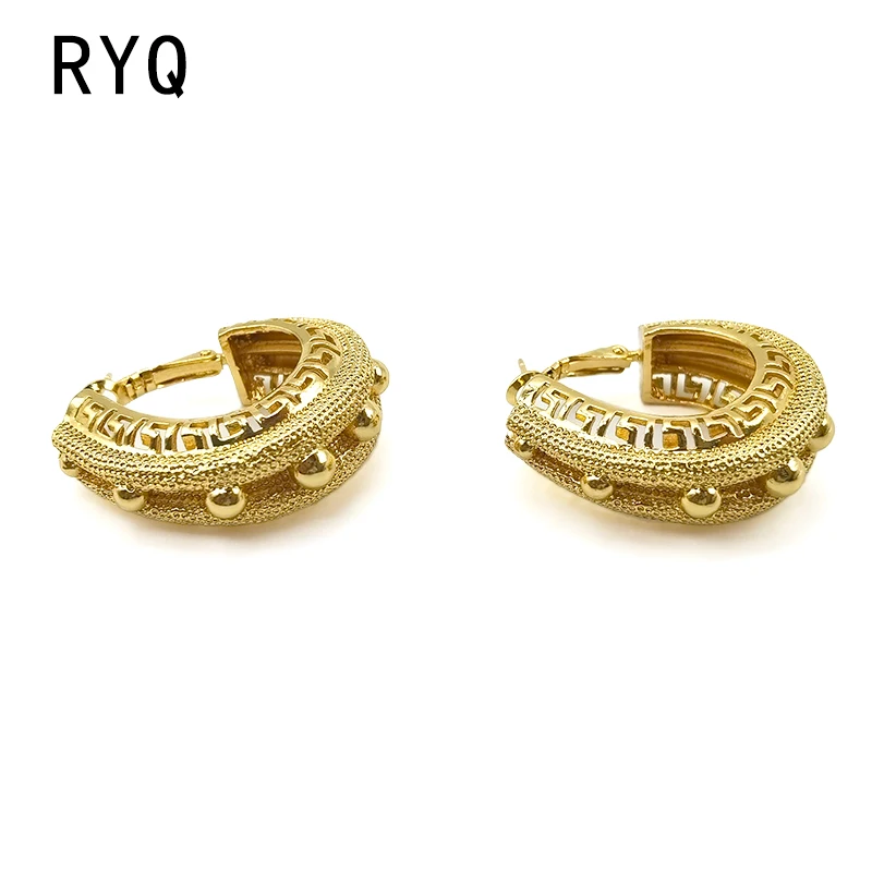 Женские винтажные серьги-кольца из латуни