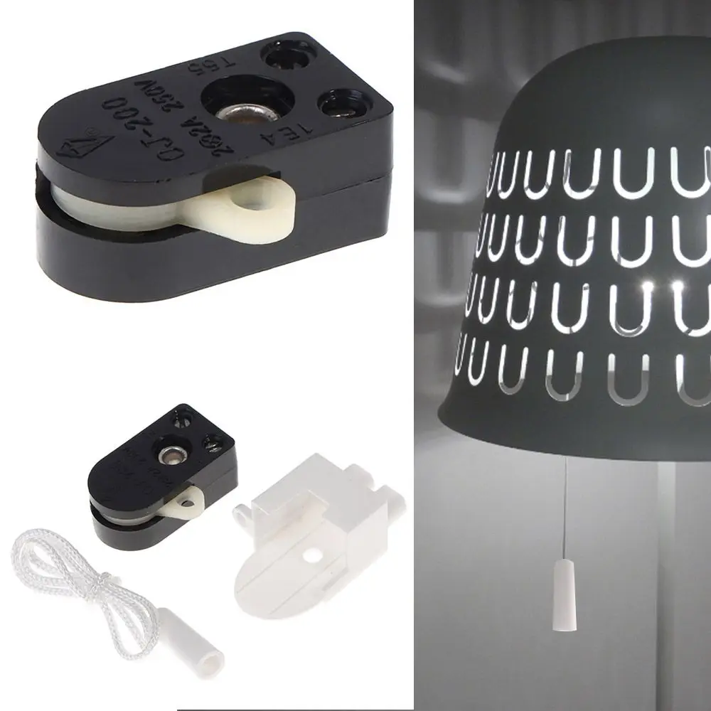 

250V 2A Wire Single Plastic European Regulation Wall Light Cable Switch Pull Rope Switch Pull Control Switch