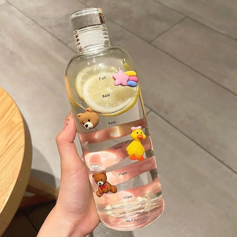 Стеклянная бутылка со временем большая емкость маркер крышка для воды напитков