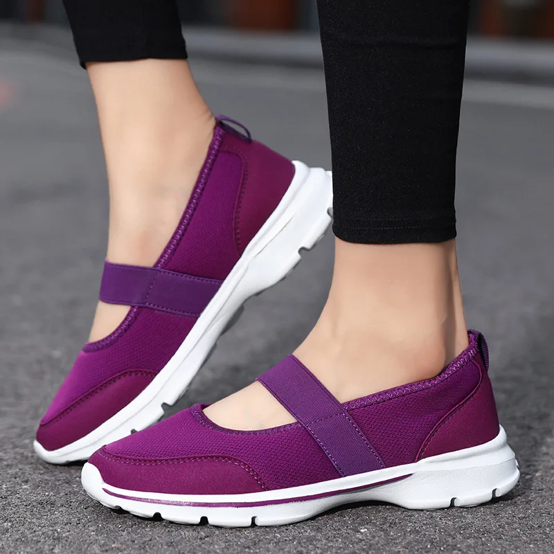 Women Flats 2023 Spring Summer Mesh Casual Flat Shoes Ladies Light Breathable Sneakers Women Slip on Loafers Zapatos De Mujer