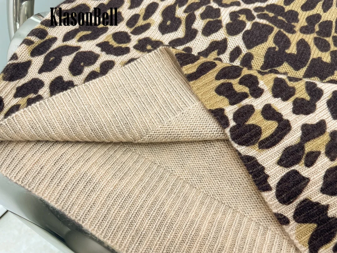 10.29 KlasonBell классический леопардовый жаккардовый вязаный жилет без рукавов с