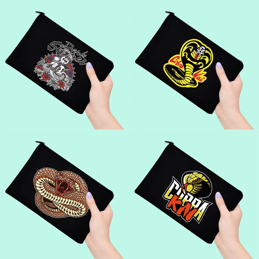 

Fashion Cosmetic Bag Bridesmaid Party Storage Cosmetics Wallet Funny Snake Series Printed Pencil Sundries Portable Zipper Bags