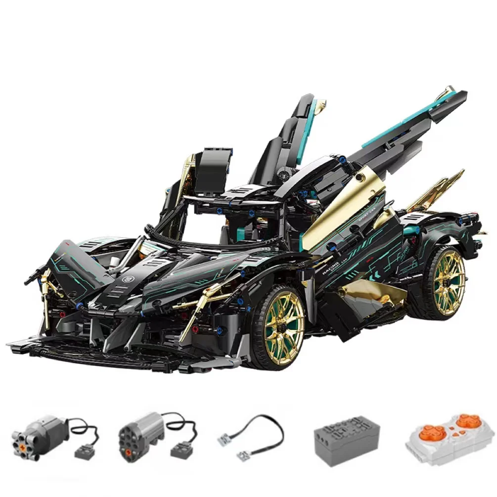 

Famous 1:10 Technical Black Mech Racing Sportcar Model Building Block Speed Purple Racer Vehicle Bricks Children Toys KIds Gifts