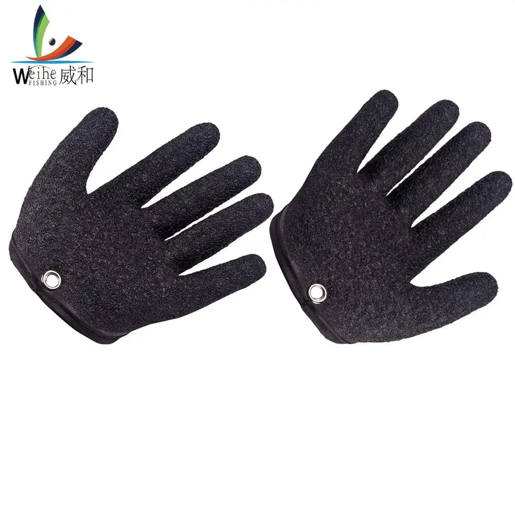 

Fishing Catching Gloves Magnetic Non-slip Fisherman Puncture Proof Fish Mittens UV Sun Protection Half Finger Glove