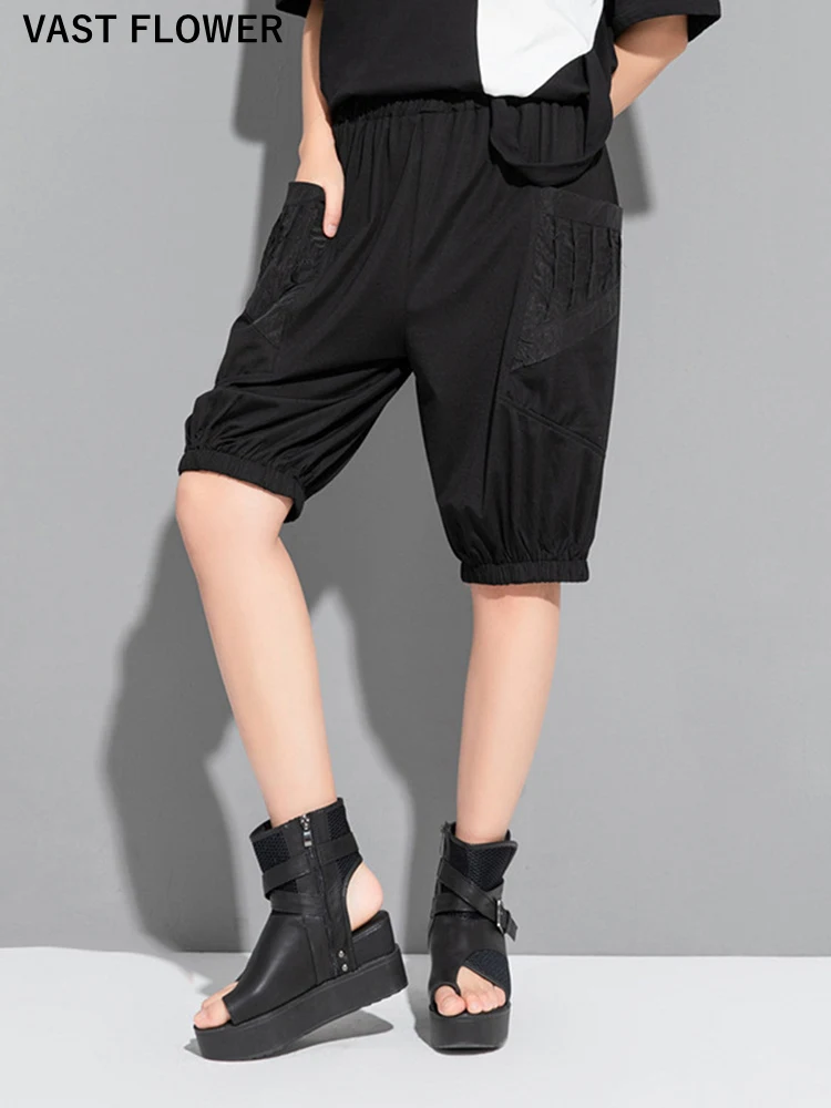 

Брюки-султанки женские с эластичным поясом, винтажные Свободные повседневные штаны с лентами, модная уличная одежда, черные, лето 2022