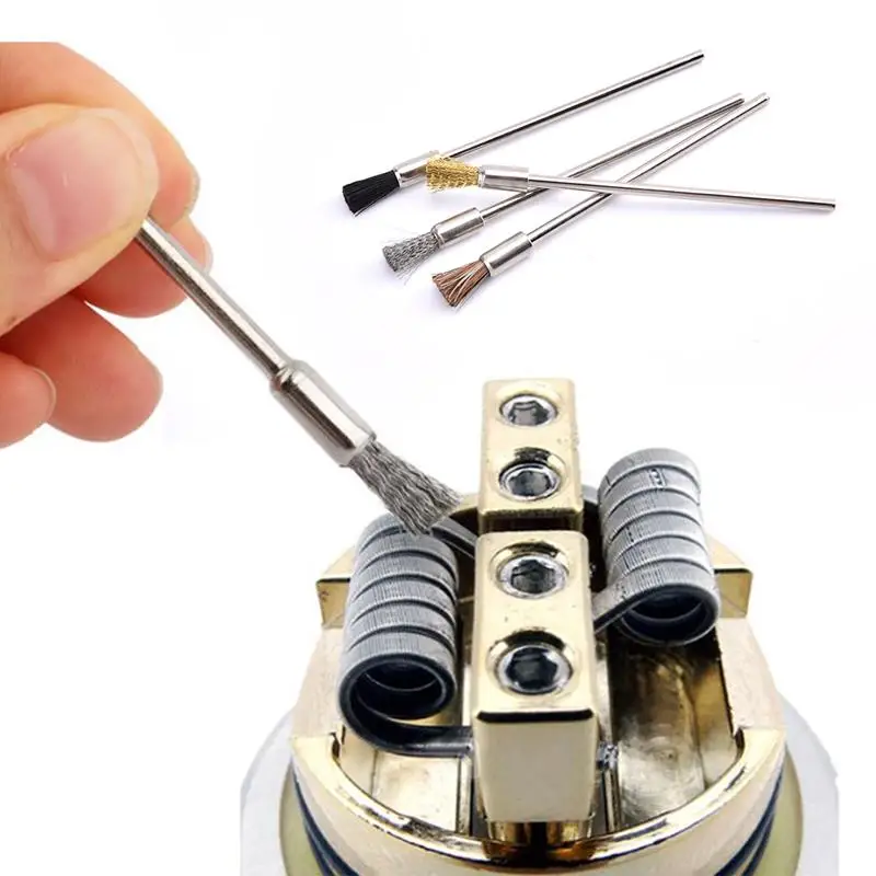 

10CM Stainless Steel Cleaning Brush with Micro Coil Jig Tool for Heating Wire Coil Brush Coil Cleaner Electronic Cigarette Brush