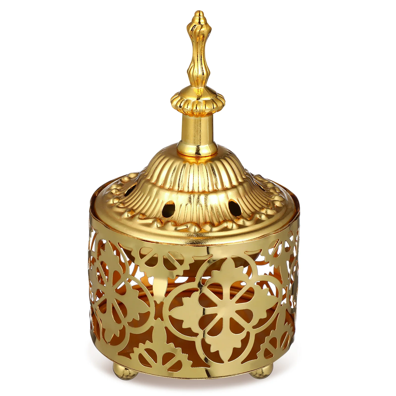 

Holder Burner Censer Metal Bakhoor Ornament Vintage Aroma Charcoal Decorative Stand Stick Table Candlestick Chinese Church Pot