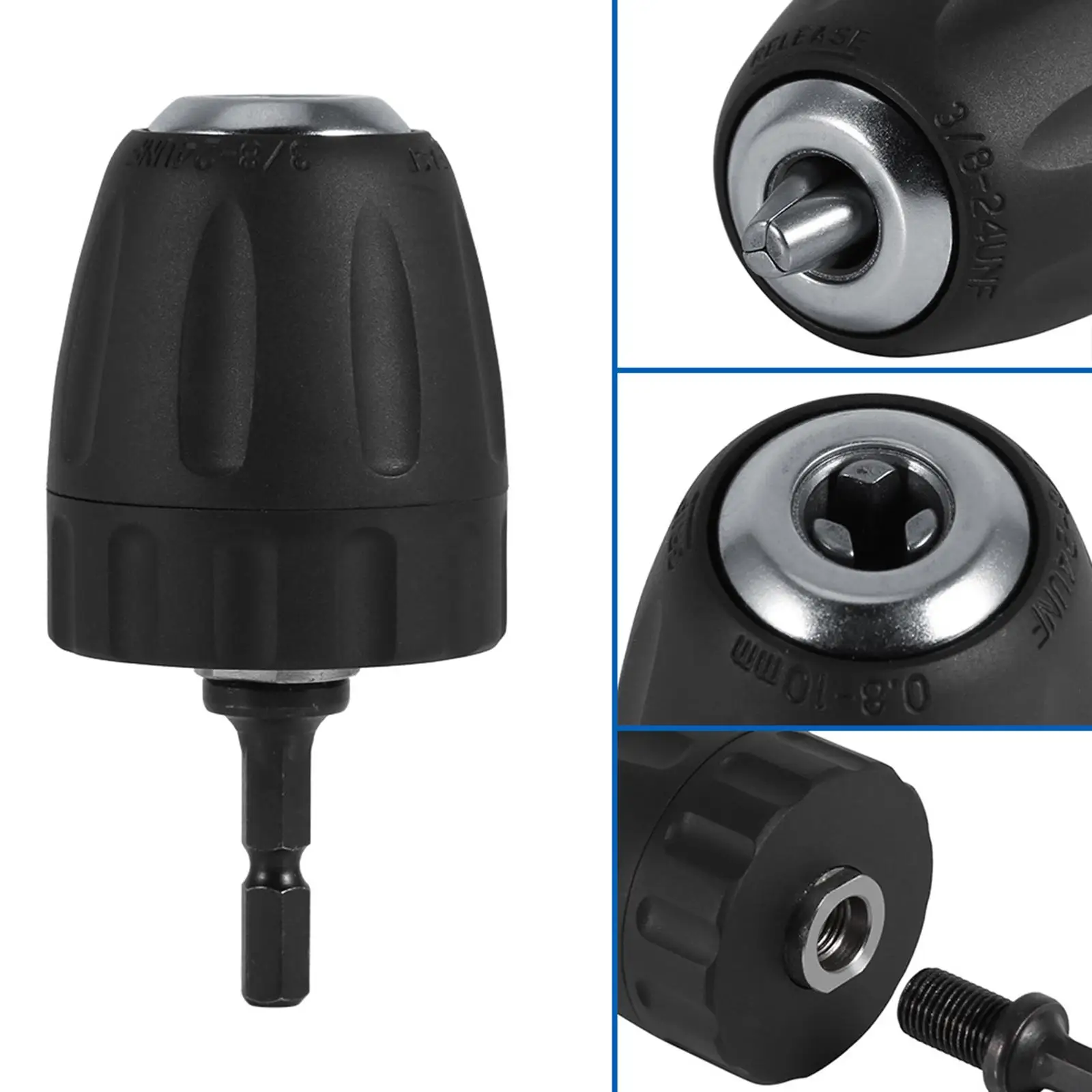 

Universal Keyless Drill Chuck Converter Quick Change Steel for Woodworking