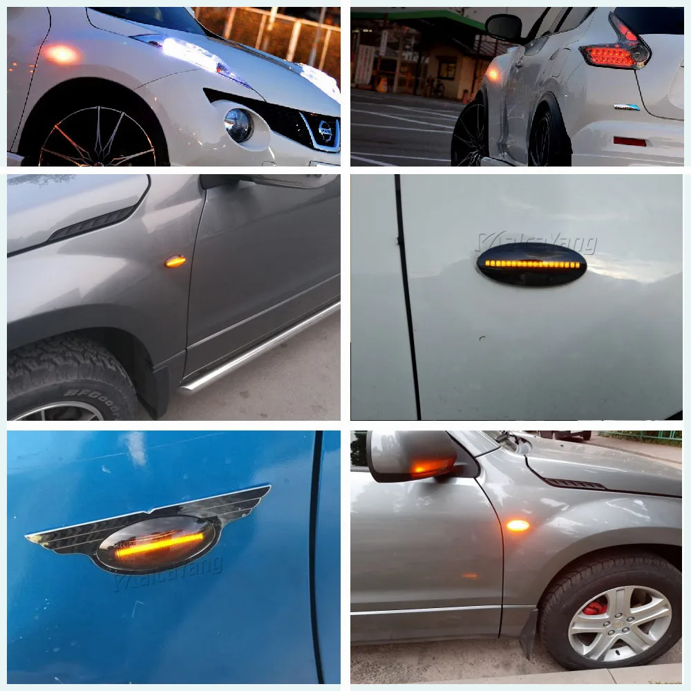 For Nissan Qashqai Dualis Juke Micra March Micra Note X-Trail Dynamic LED Side Light Sequential Blinker Lamp Turn Sigal Light images - 6