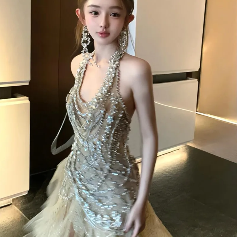 Женское платье-русалка полиэстер