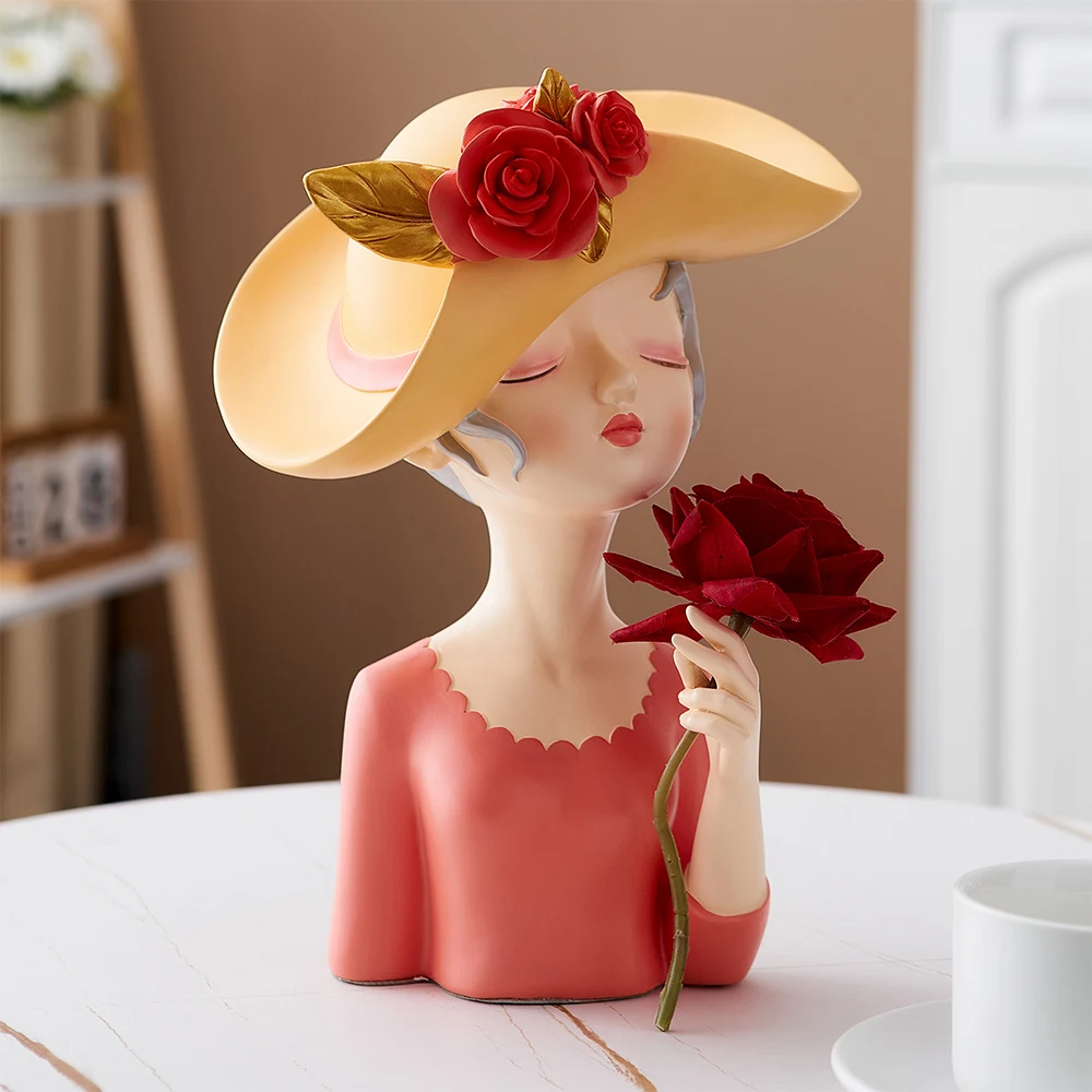 

Nordic Decoration Home Sculpture Girl Model Resin Statue Living Room Decoration Desk Accessories Decorative Figures Gifts