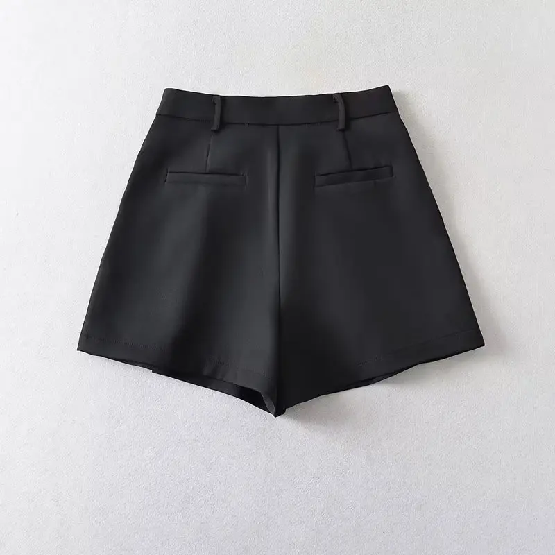 Elmsk England Style Office Lady Solid Simple Bermuda Fashion High Wasit Loose Suit Shorts Women