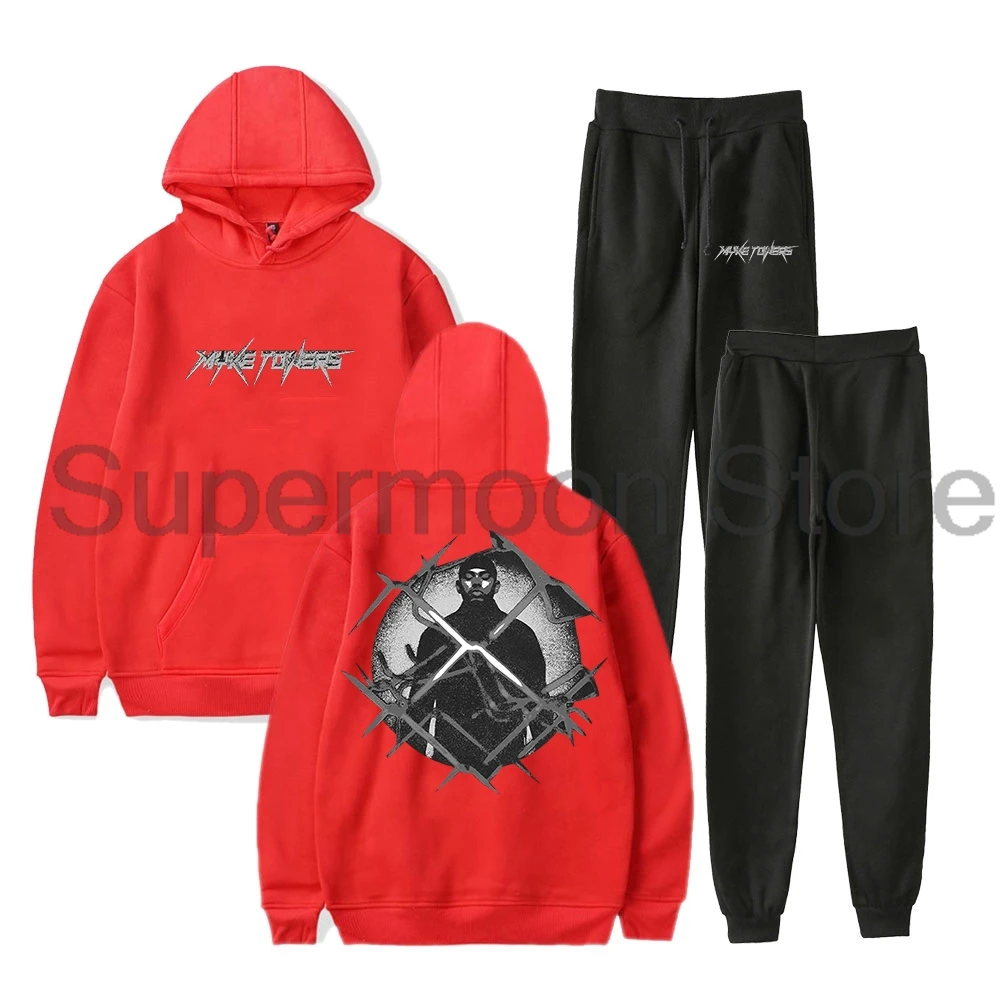 Толстовка с колючей проволокой Myke Tower Merch 2024 тур Северной Америки джоггеры брюки