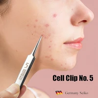 german ultra fine no 5 cell pimples blackhead clip 0 1mm blackhead remover tweezers black dots pore cleaner acne needle tool