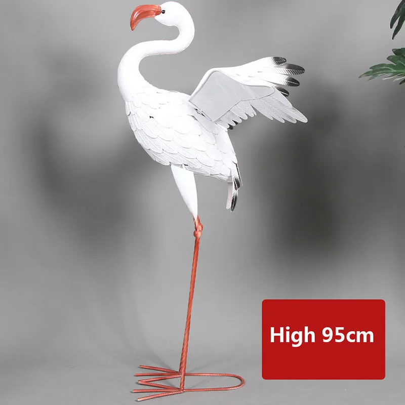 Открытый сад Iron Art Белые статуи Журавля украшение фламинго домашний декор