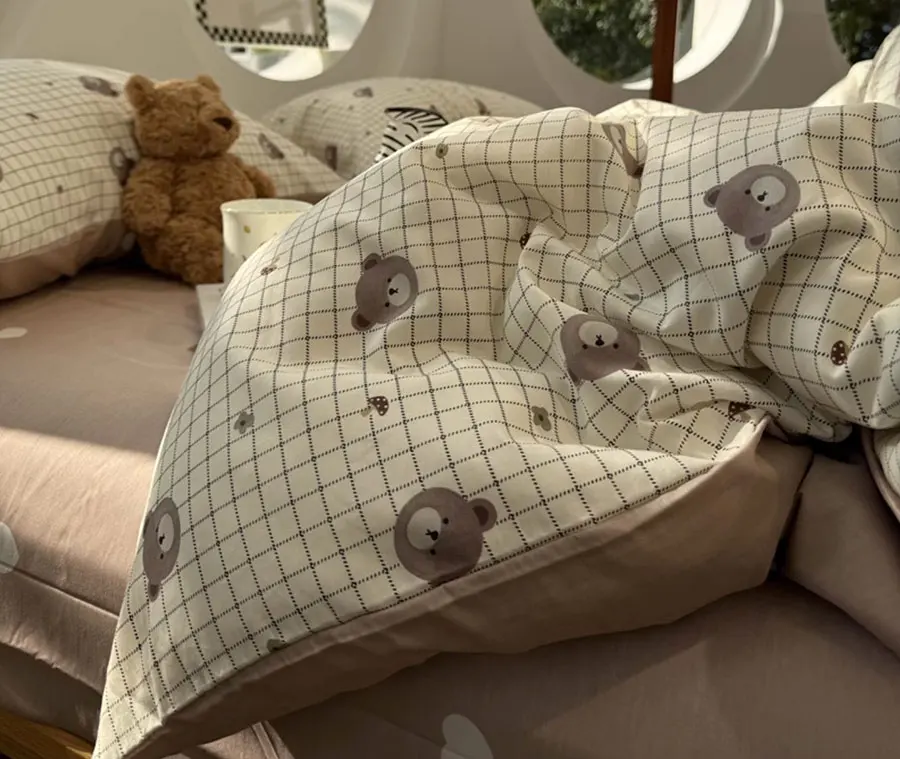 Постельное белье Cartoon Bear Brown Cotton