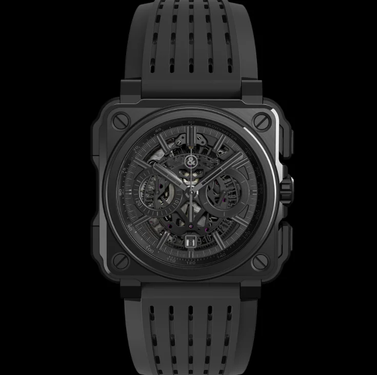 

Luxury BR Brand Sport Quartz Bell Multifunction 6 Pins Watch Business Man Rubber Man Calendar Ross Square watches factory sales