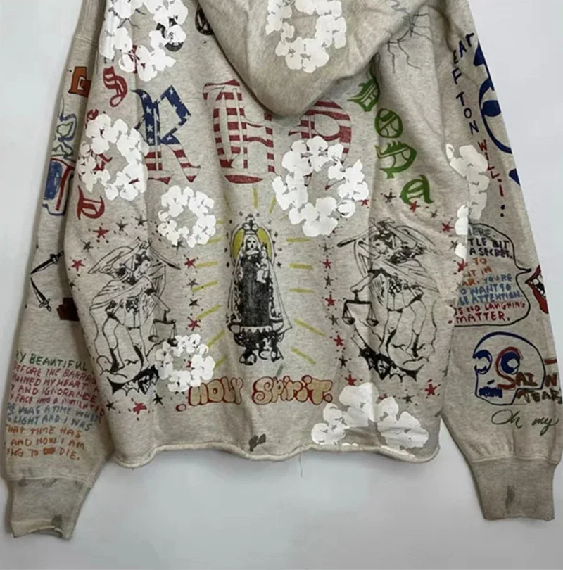 Толстовки 24ss с надписью Saint Michael для мужчин и женщин толстовки большого размера