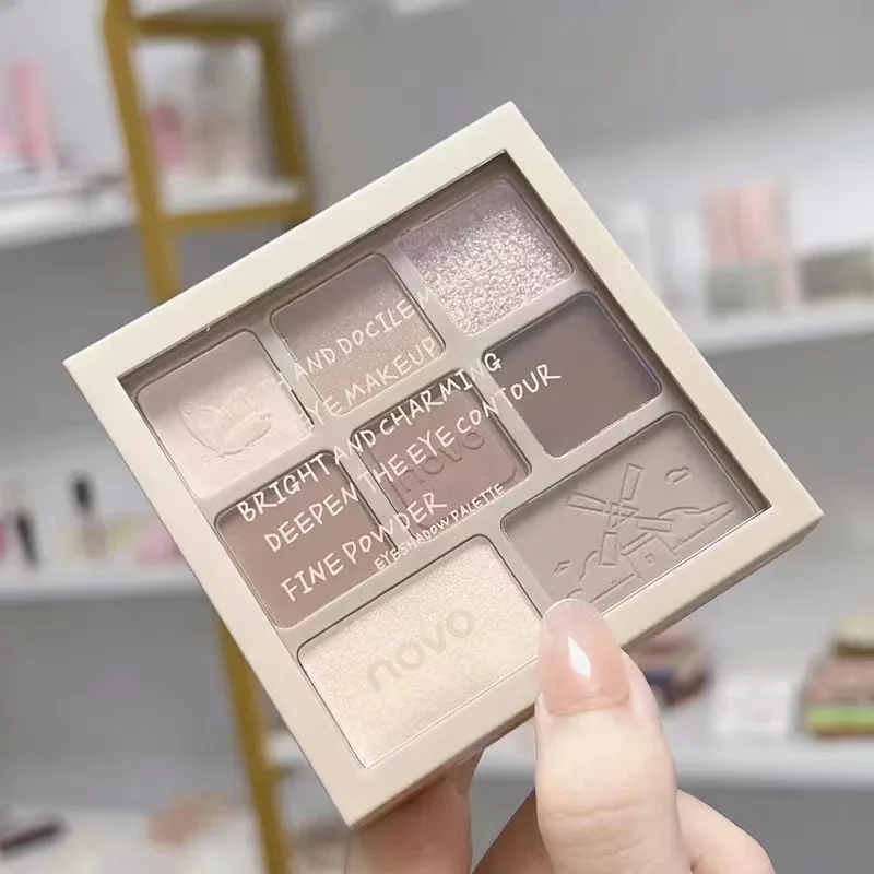 

Charming 8 Colors Eyeshadow Palette Glitter Matte Shimmer Eye Shadow Makeup Shiny Highlighter Natural 3D Contour Powder Cosmetic