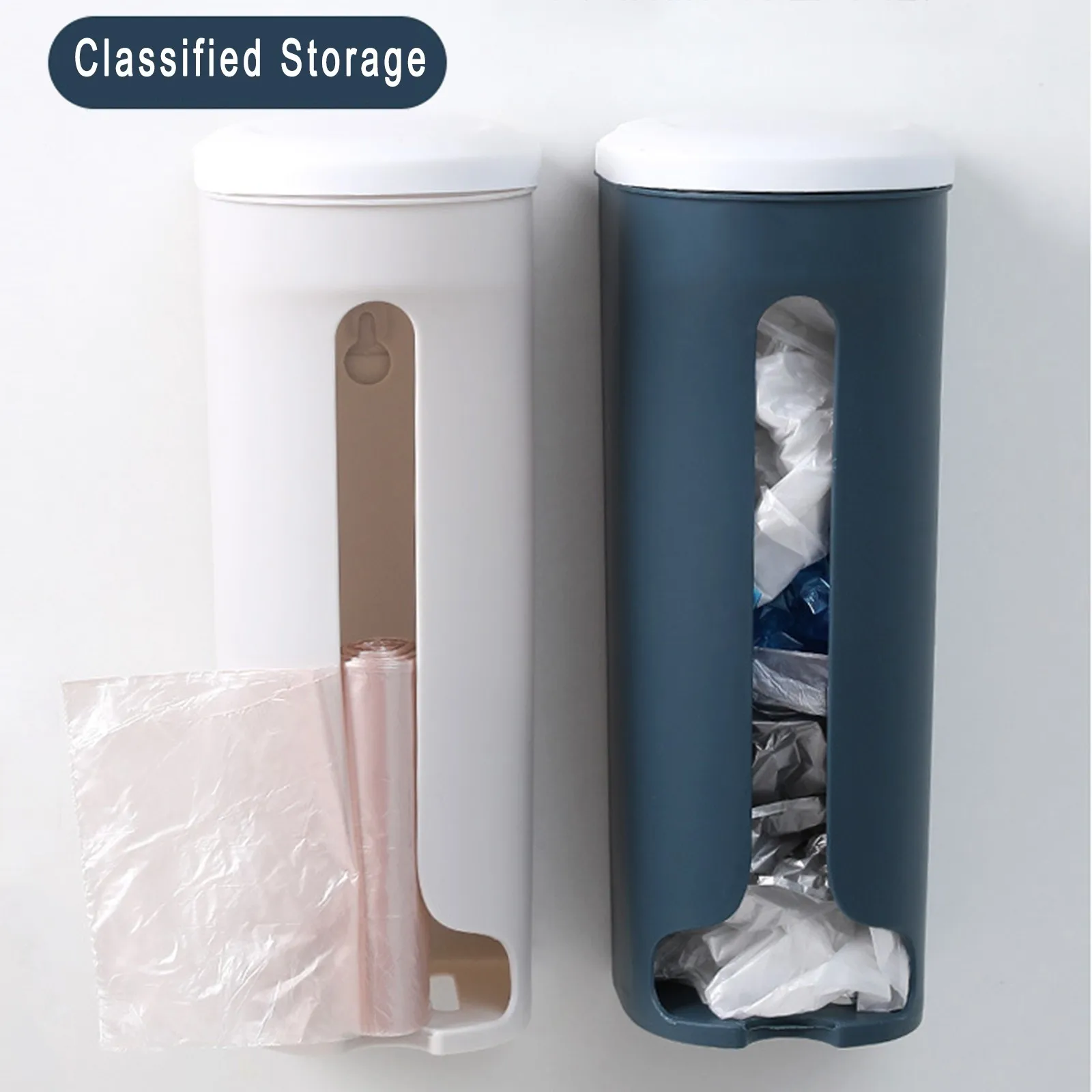 Garbage Bag Storage Box Home Kitchen Bathroom Wall Hanging Plastic Storing Rack Removable Container Household Storage Box Holder