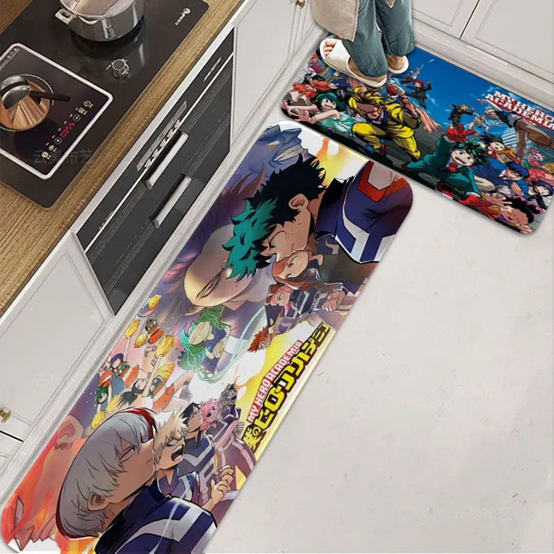 

My Hero Academia Bathroom Mat Rectangle Anti-slip Home Soft Badmat Front Door Indoor Outdoor Mat Bedside Area Rugs