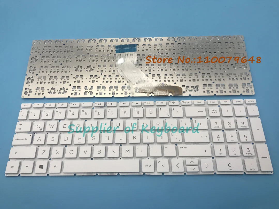 Новая белая клавиатура с испанской раскладкой для ноутбука HP home 15-da0020la 15-da0021la