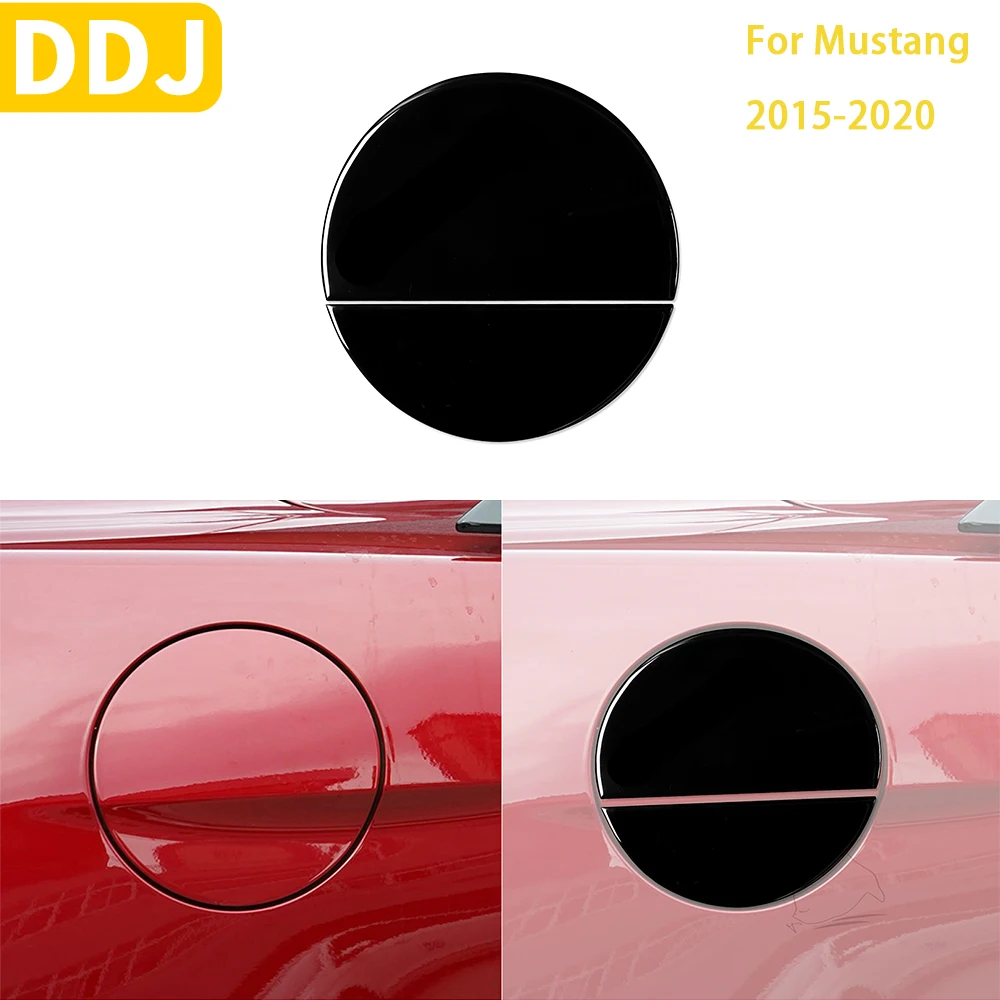 

For Ford Mustang 2015-2020 Accessories Car Piano Black Interior Fuel Tank Cover Cap Trim Sticker Plastic Decoration