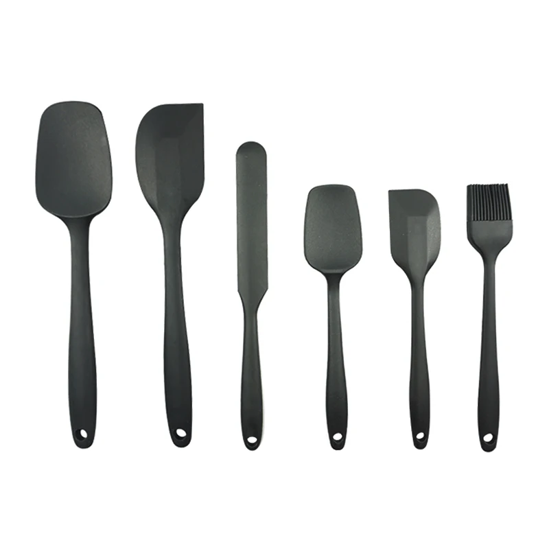 

6PCS Food Grade Silicone Non-Stick Butter Cooking Spatula Set Cookie Mixing Tool Kitchen Tools Pastry Scraper Brush Cake Baking