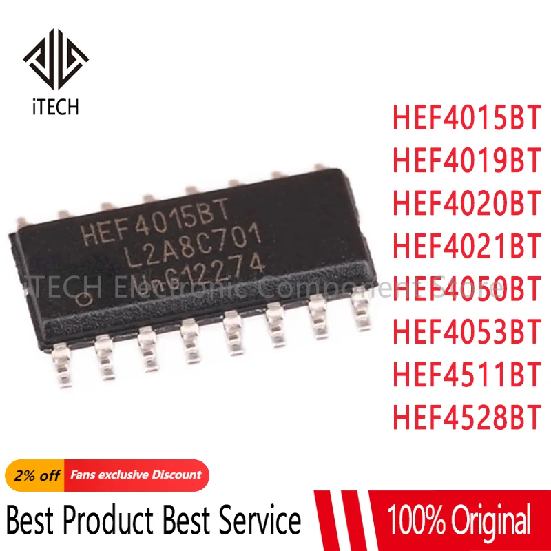 10 шт./партия HEF4015BT HEF4019BT HEF4020BT HEF4021BT HEF4050BT HEF4053BT HEF4076BT HEF4511BT HEF4528BT SOP16 Новинка