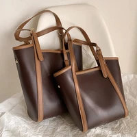 vintage woman tote bag 2022 spring pu leather womens designer handbags and purses luxury brand shoulder crossbody bag 2 size