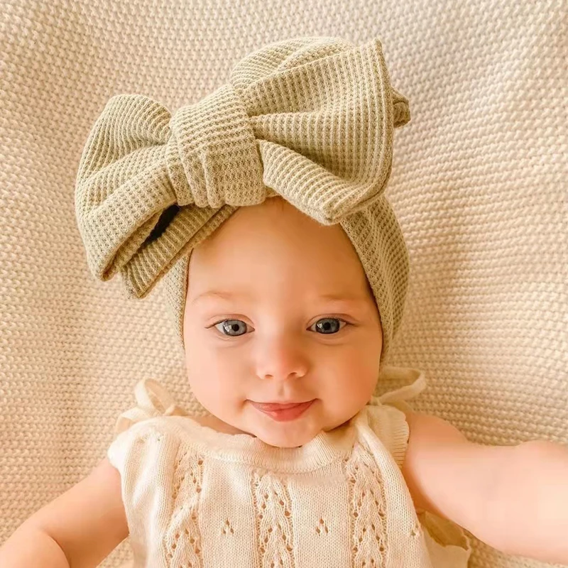 

Big Bow Baby Headband Solid Color Newborn Infant Headband Kids Turban Wide Elastic Baby Girl Headwrap Baby Accessories