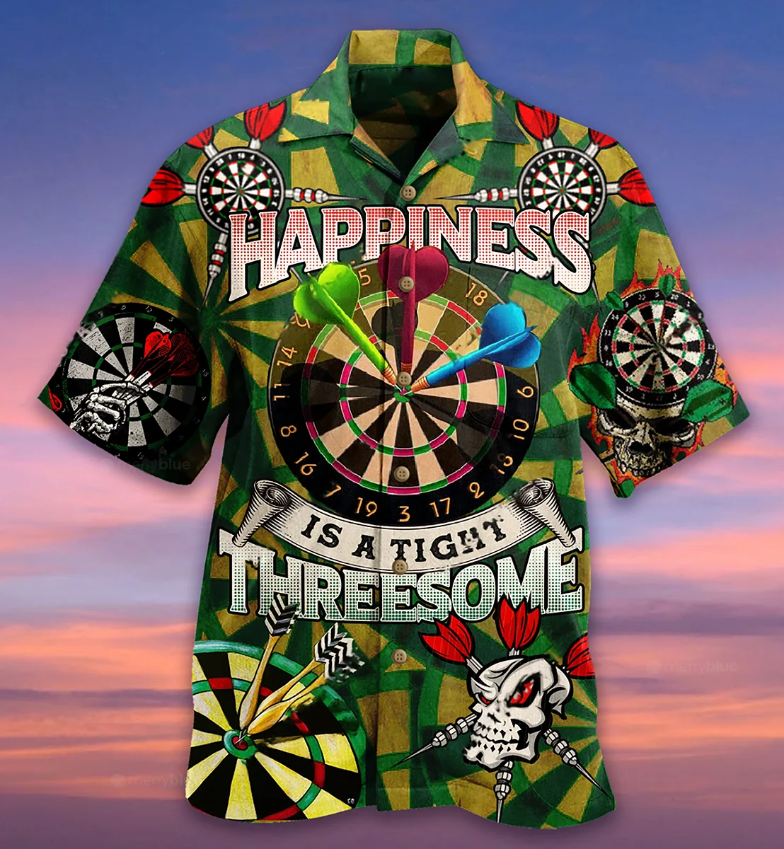 

Men's Hawaiian Shirt Dart Print Cuban Collar Shirt for Men Holiday Casual Fashion Short Sleeve Loose Oversized Top Men's Clothes