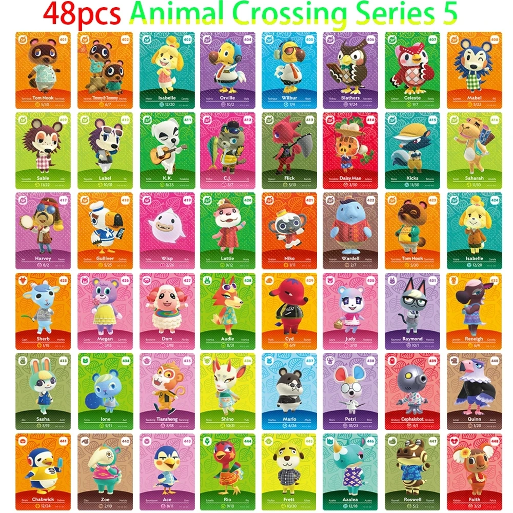 

Animal Crossing New Horizon animal crossing amiibo nintendo switch Series 5 cards animal crossing new leaf neighbor cards Animal