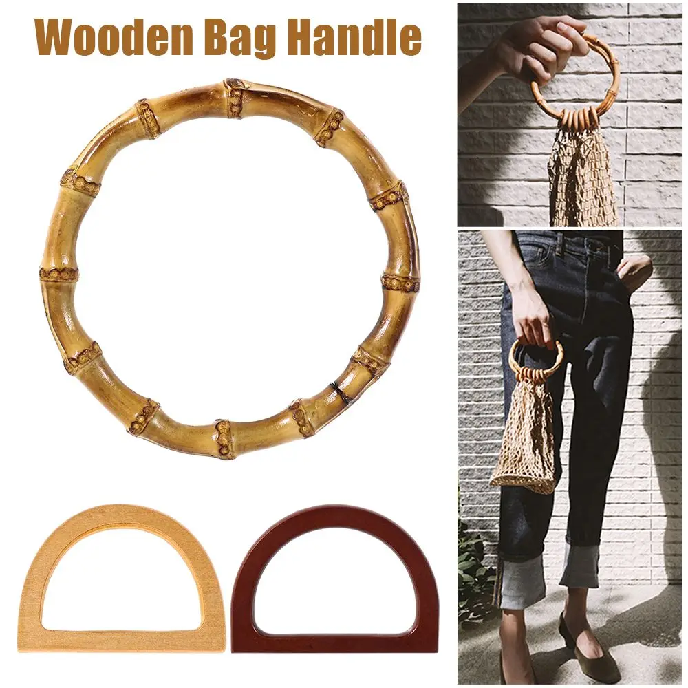 

Nature Wooden Bag Handle Replacement DIY Handbag Tote Handles O/D Shaped Purse Bags Classic Straps Bags Accessories