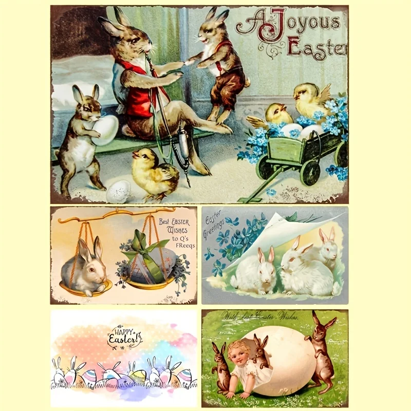 

European And American Classic Wall Decoration Paintings, Metal Signs For Bars And Cafes, Easter Murals, 7.8inch*11.8inch