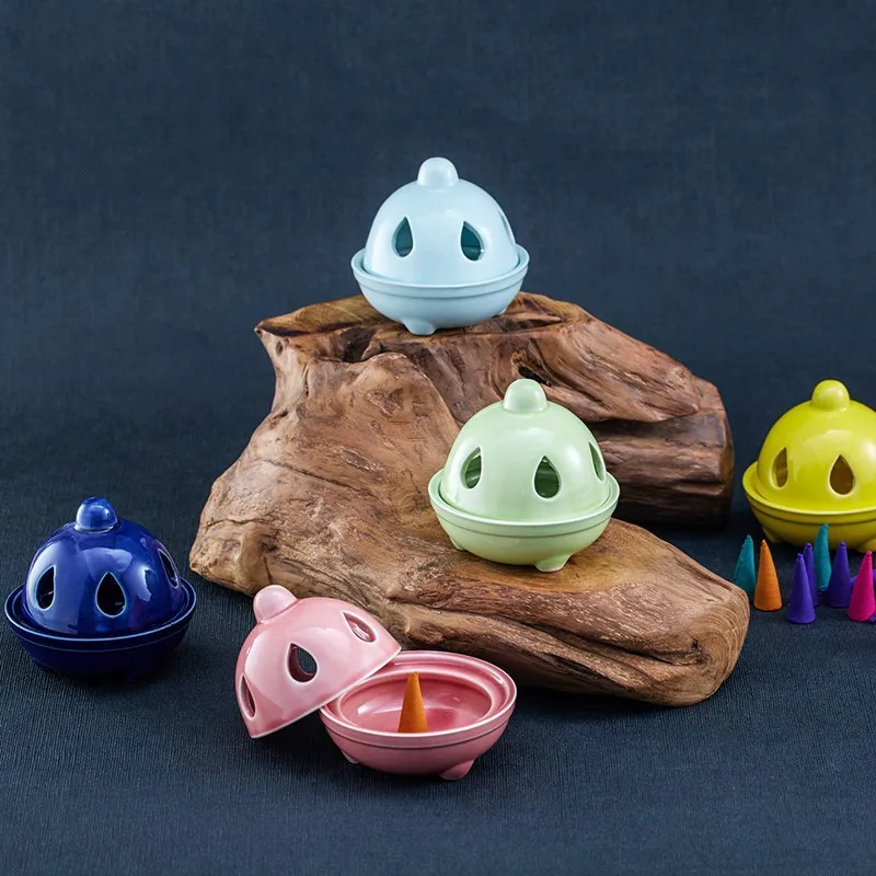 

Ceramic Tower Incense Burner Backflow Censer Home Decor Cone Holder Room Office Ornament Support Drop Shipping