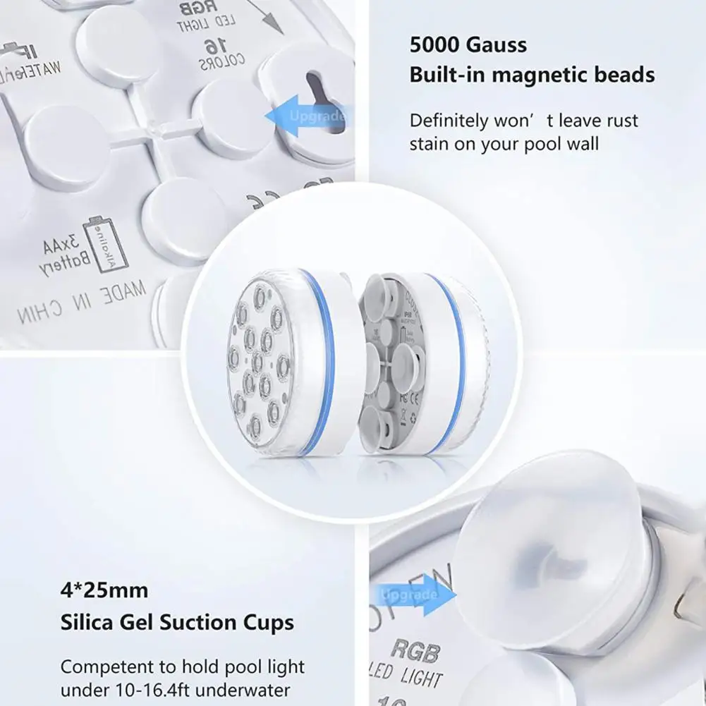 Красивая подводная легкая конструкция на присосках долговечная погружная лампа