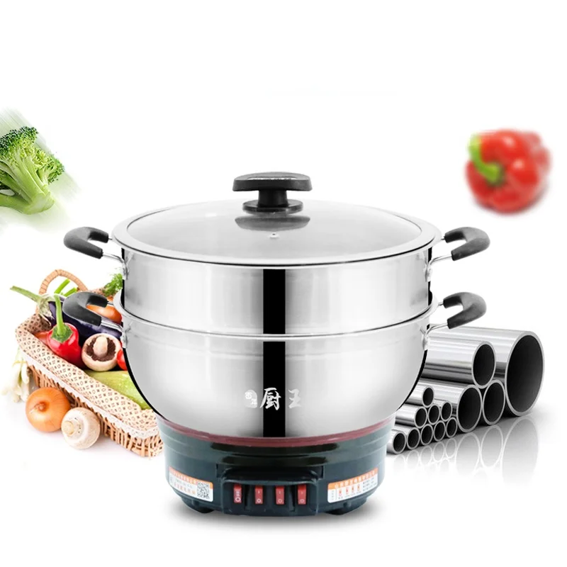 

Large Stainless Steamer Cooker Electric Food Noodle Roll Rice Dumpling Milk Egg Dim Sum Steam Boiler Manual Cucina Cooking Pot