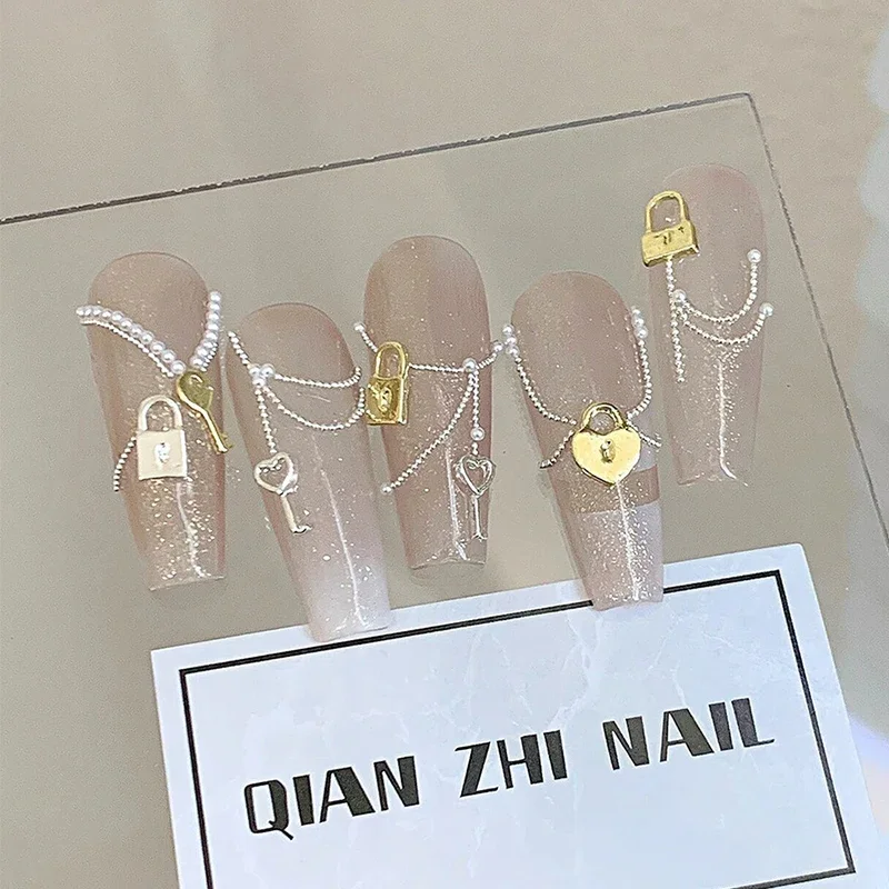 Мини-брелок для ключей из сплава глянцевые золотистые серебристые металлические