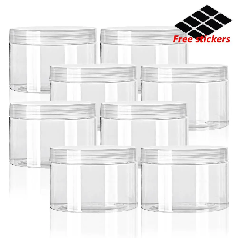 

20Pcs Plastic Bottle Sample Jar 30-150ml Small Barrel Vials Medicine Pill Liquid Powder Capsule Storage Container Packing Bottle