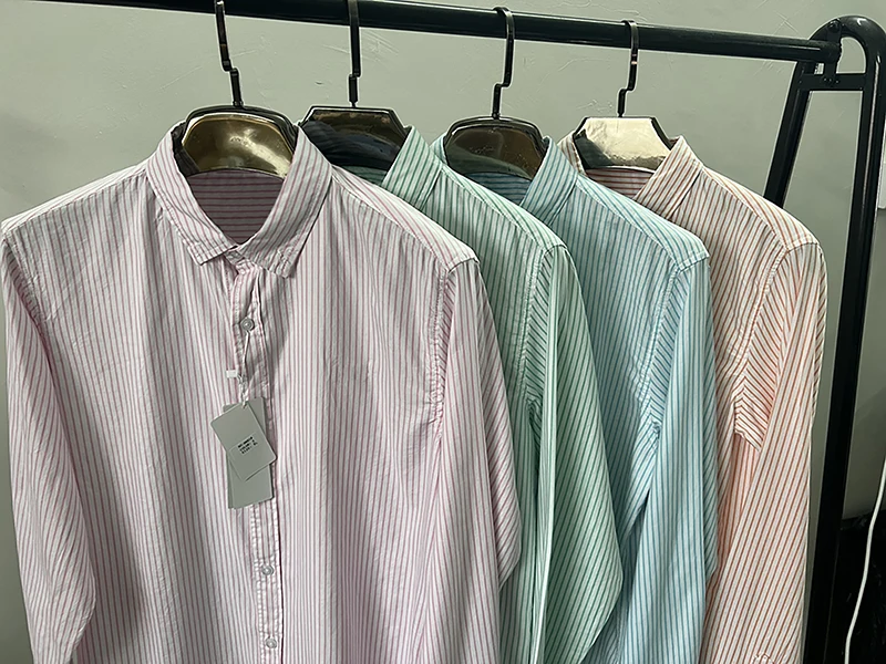 

H881 High Quality Homme Alligator 100%cotton Camisa Masculina Men Stripe Long Shirts Fashion Casual Hombre Chemises