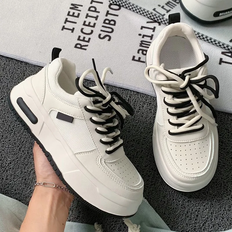 2023 Women's Spring Summer Sports Shoes Kawaii Platform Running Casual White Spring Lovely Pink Thick Sole Vulcanized Shoes